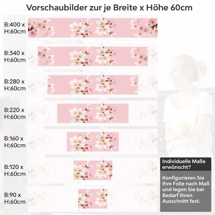 Küchenrückwand Folie Kirchblüten Höhe 60cm