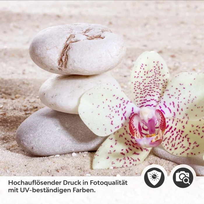 Küchenrückwand Folie Orchidee & Balance Steine Detailbild 2
