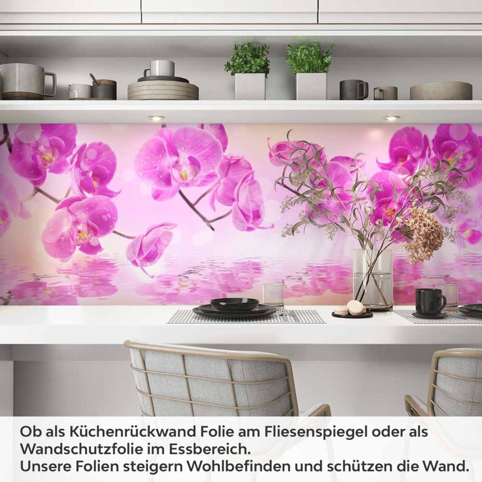 Küchenrückwand Folie  Orchidee über dem Wasser Artikelbild 1