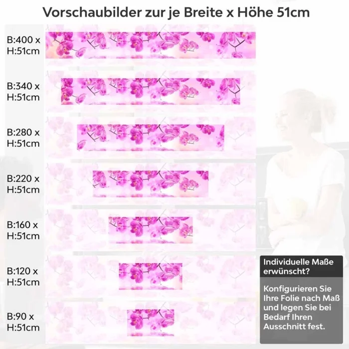 Küchenrückwand Folie Orchidee über dem Wasser Höhe 51cm