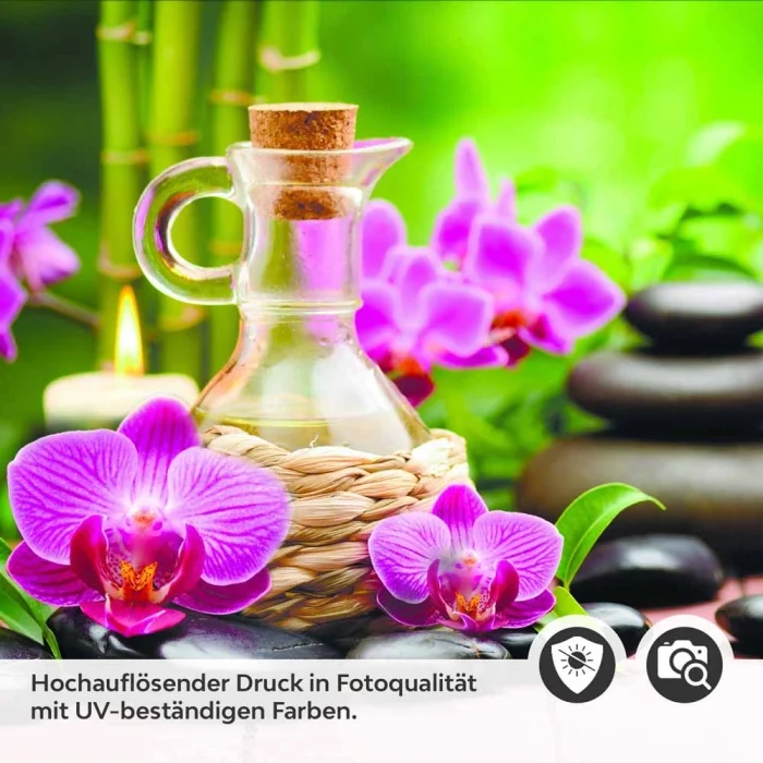 Küchenrückwand Folie Steine Orchideen Bambus & Kerzen Detailbild 2