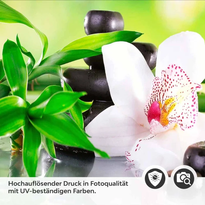Küchenrückwand Folie Orchidee Bambus SPA Detailbild 2