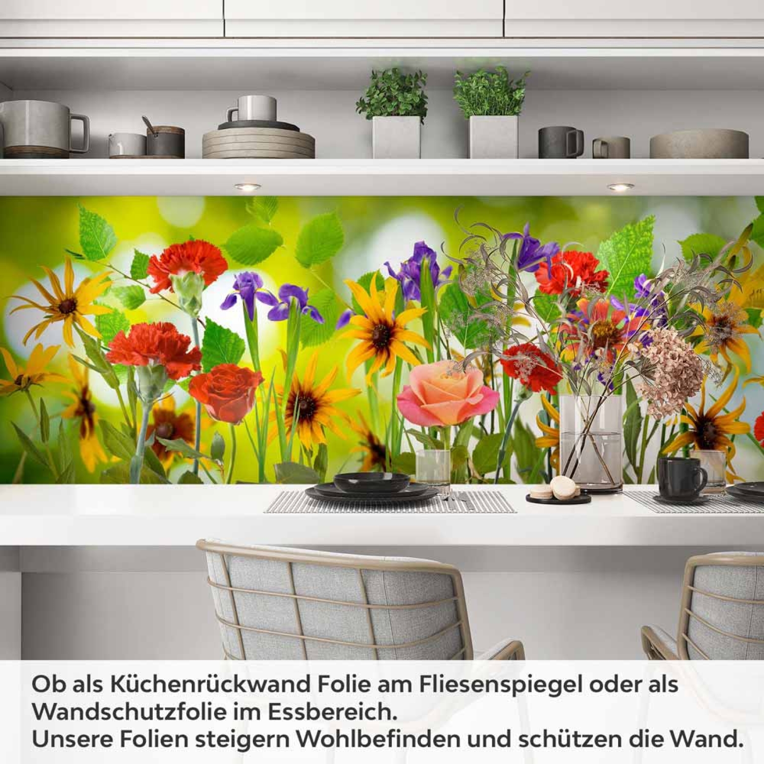 Küchenrückwand Folie Blumenwiese Artikelbild 1