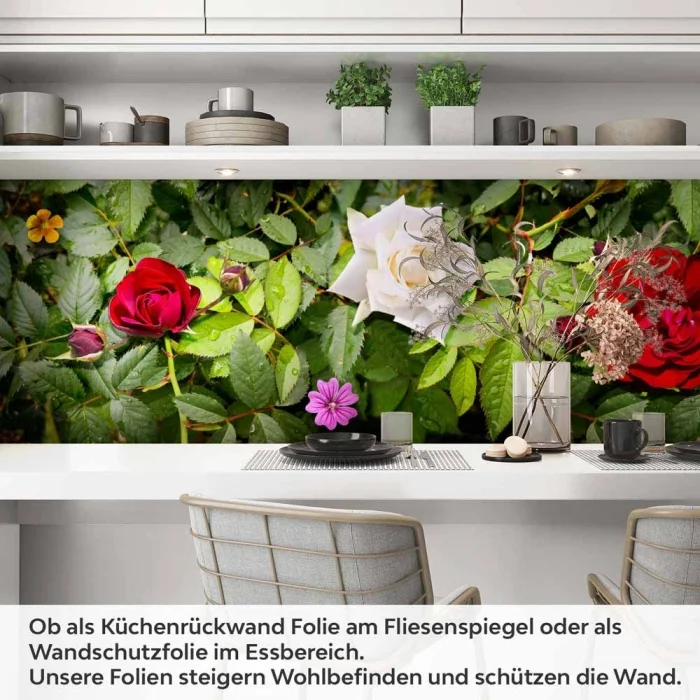 Küchenrückwand Folie Blumengirlande Artikelbild 1