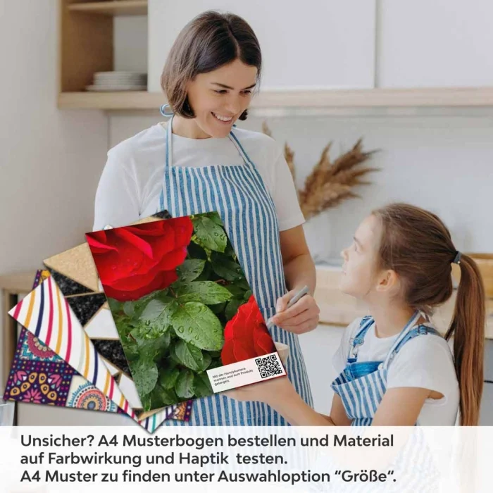 Küchenrückwand Folie rote Rosen A4 Muster