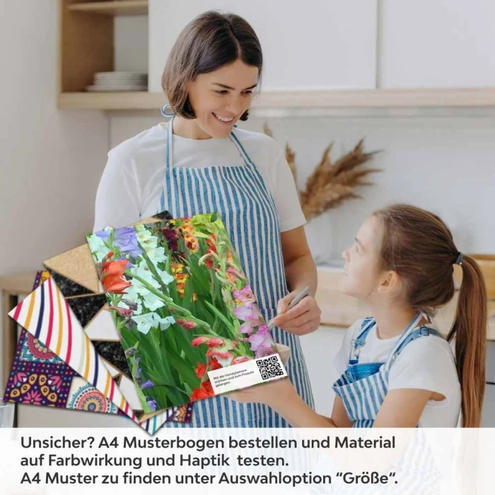 Küchenrückwand Folie bunte Blumen & Wiese A4 Muster