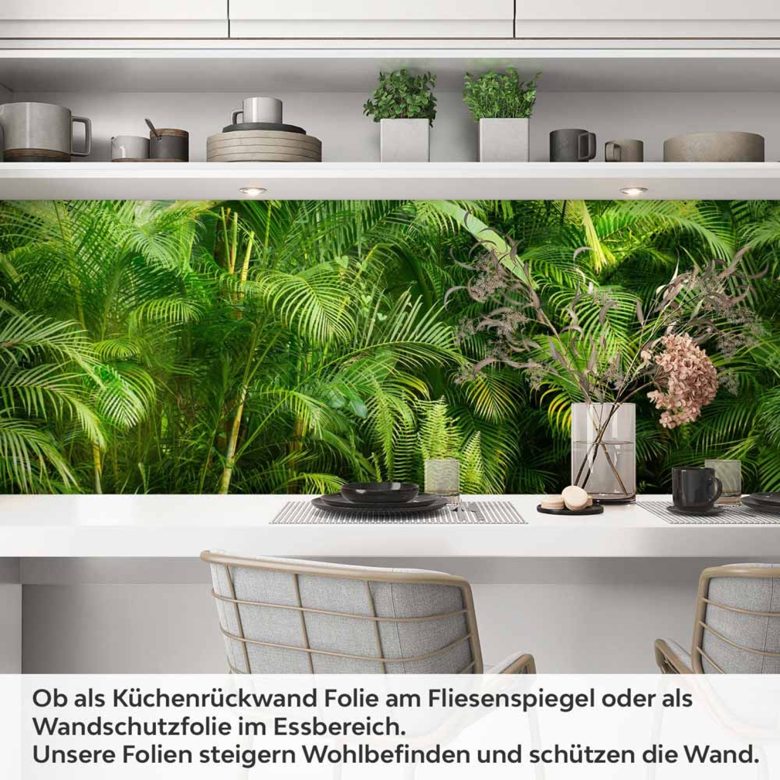 Küchenrückwand Folie tropische Palmenblätter Artikelbild 1