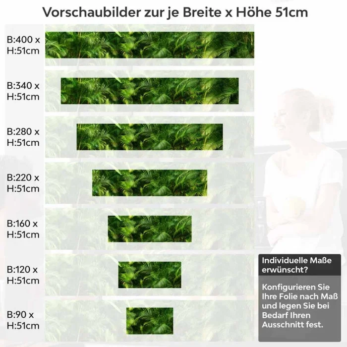 Küchenrückwand Folie tropische Palmenblätter Höhe 51cm
