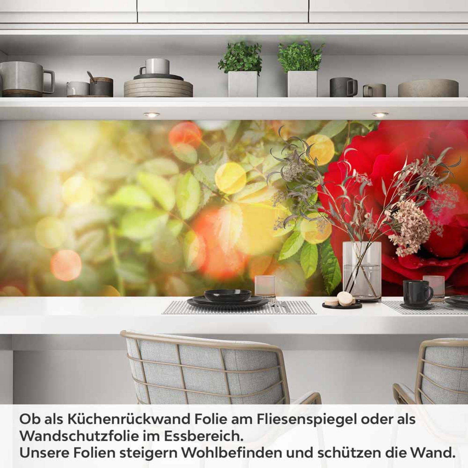 Küchenrückwand Folie blühende Rose Artikelbild 1