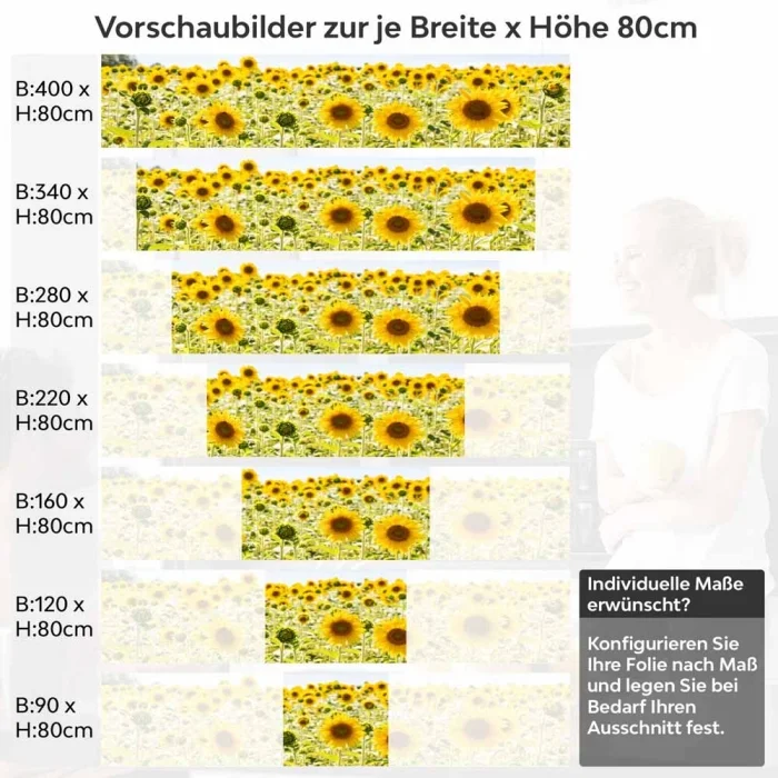 Küchenrückwand Folie blühendes Sonnenblumenfeld Höhe 80cm