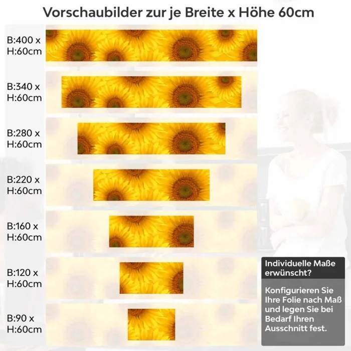 Küchenrückwand Folie Sunflowers Höhe 60cm