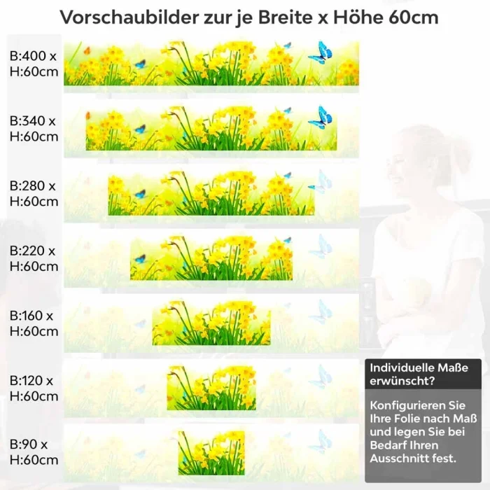 Küchenrückwand Folie Blumenwiese & Schmetterlinge Höhe 60cm