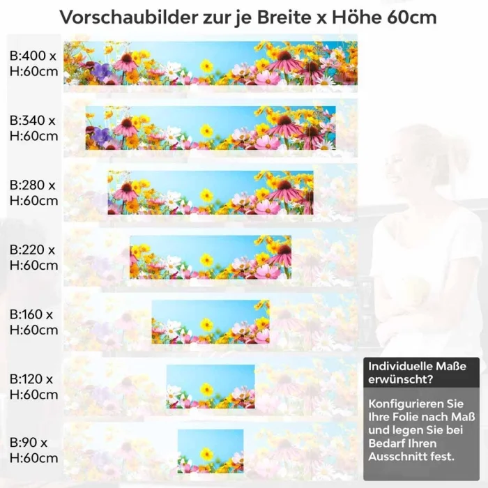 Küchenrückwand Folie Blumen im Frühling Höhe 60cm