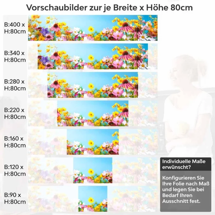 Küchenrückwand Folie Blumen im Frühling Höhe 80cm