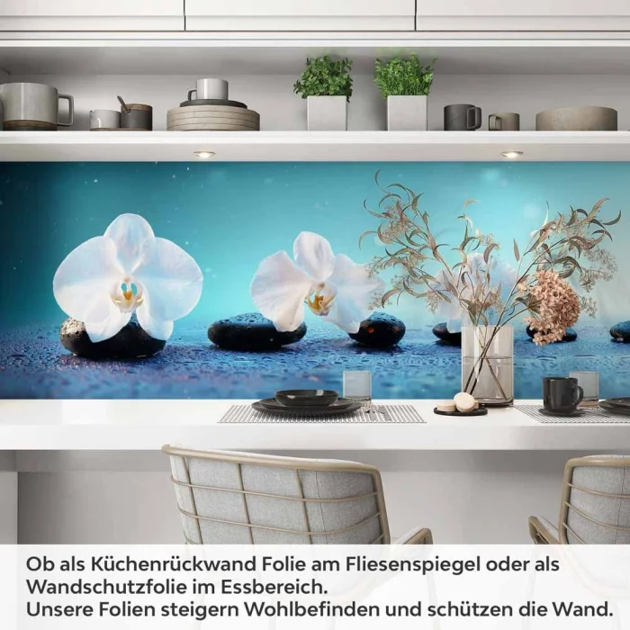 Küchenrückwand Folie weiße Orchideen Artikelbild 1