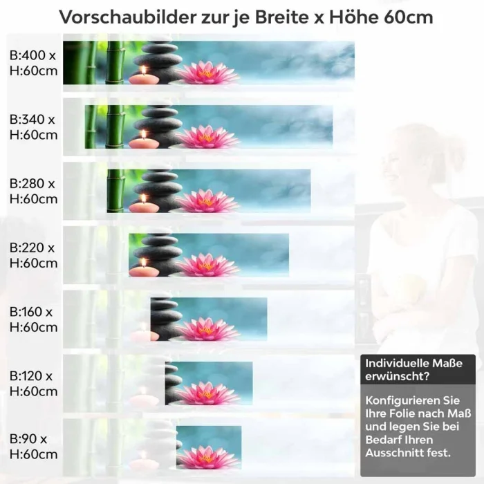 Küchenrückwand Folie Seerose & Zen-Steine Höhe 60cm
