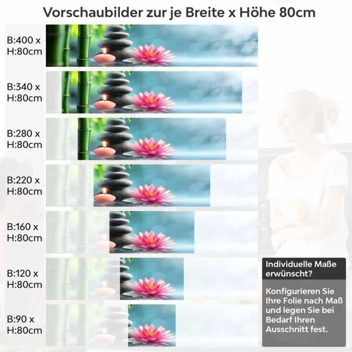 Küchenrückwand Folie Seerose & Zen-Steine Höhe 80cm