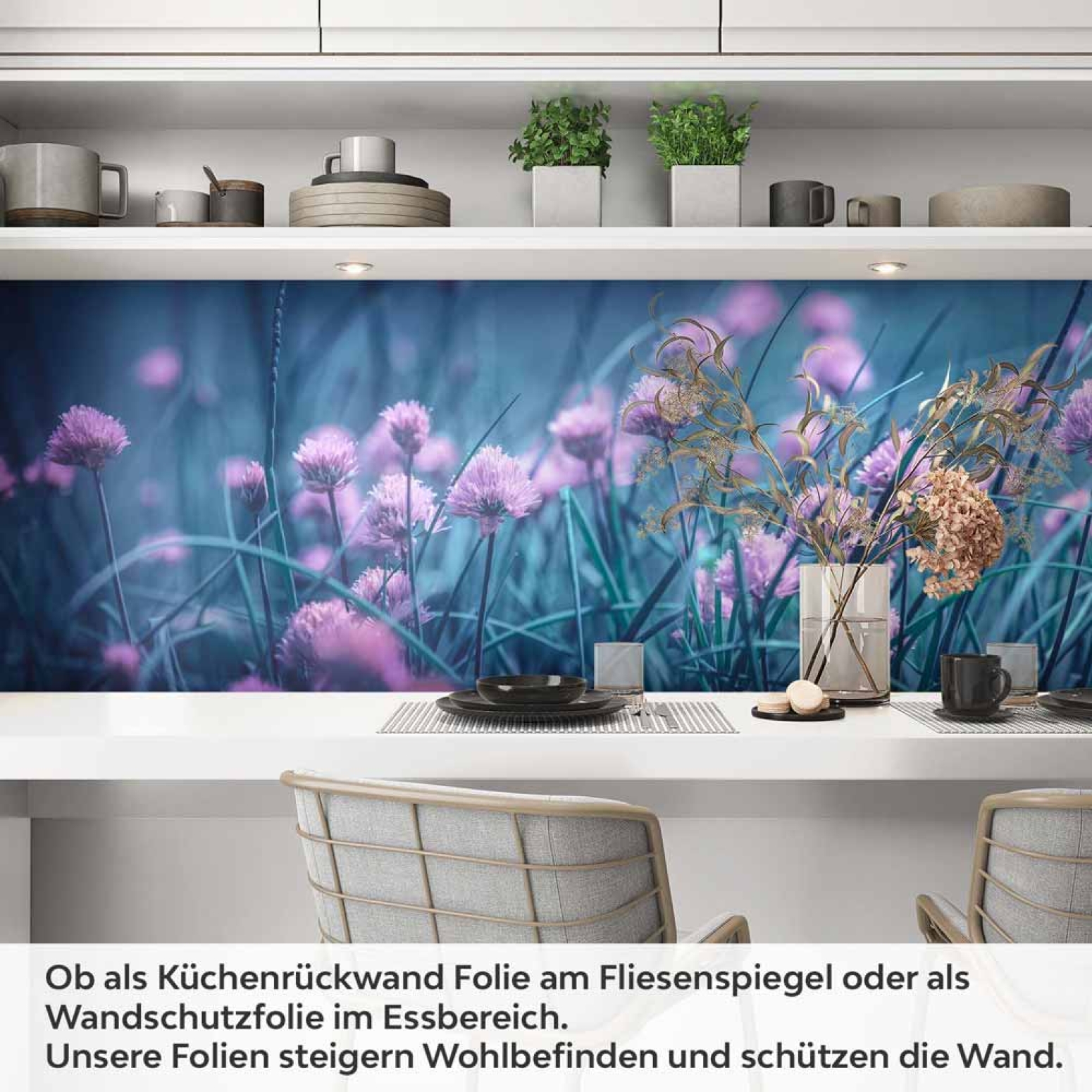 Küchenrückwand Folie Frühlingszwiebel Blüte Artikelbild 1