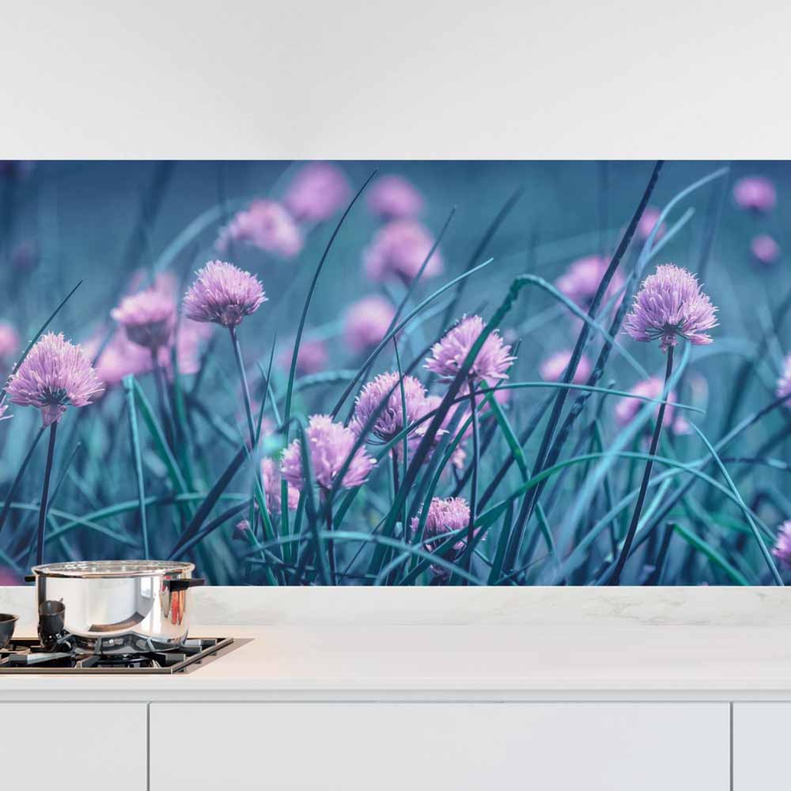 Küchenrückwand Folie Frühlingszwiebel Blüte