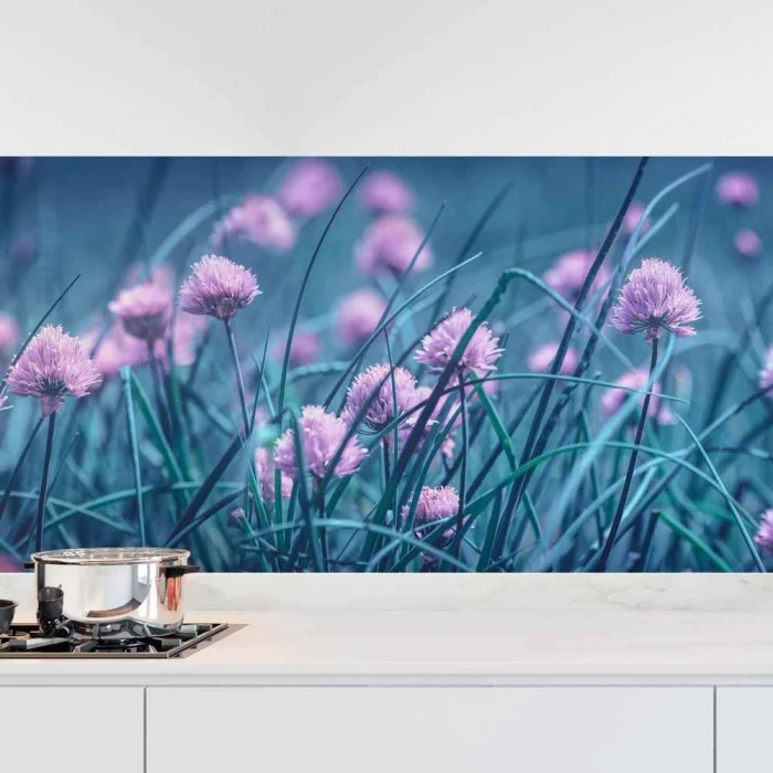 Küchenrückwand Folie Frühlingszwiebel Blüte Hauptbild