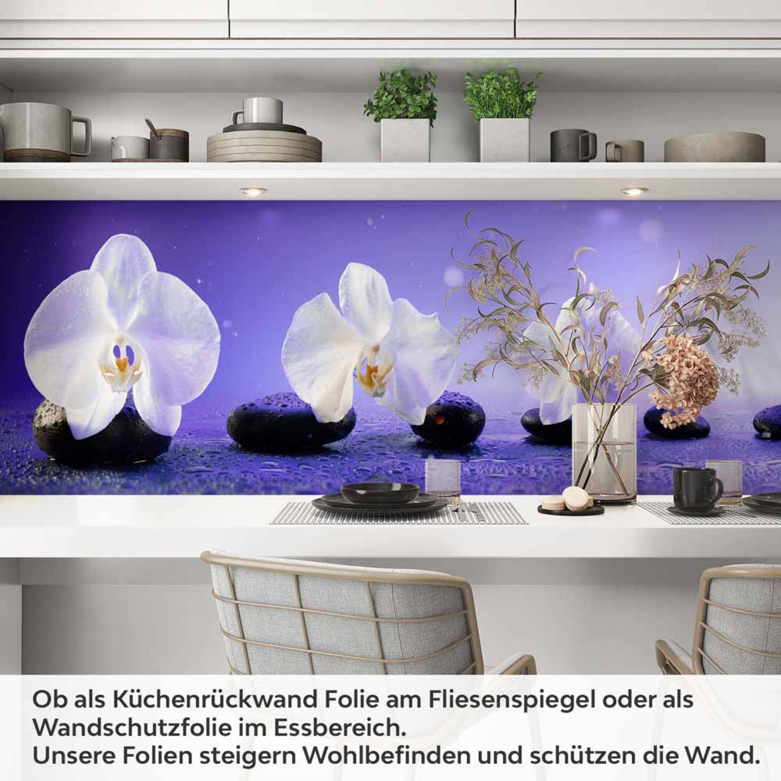 Küchenrückwand Folie Orchideen in Harmonie Artikelbild 1