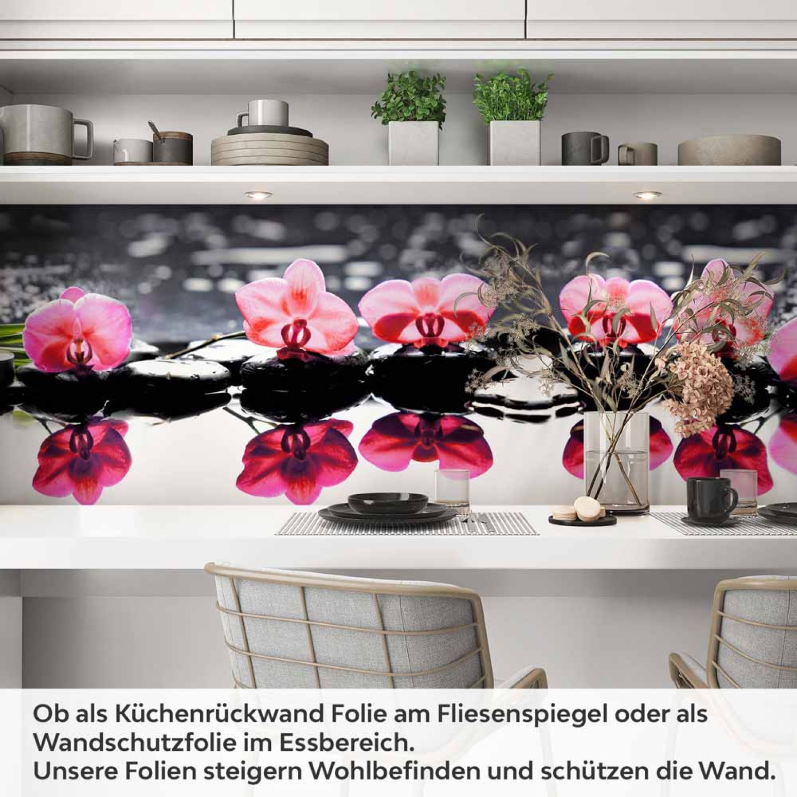 Küchenrückwand Folie Orchideen Oase Artikelbild 1