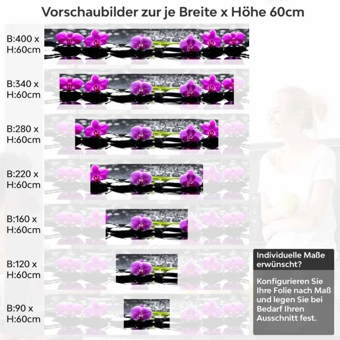 Küchenrückwand Folie SPA Orchideen Höhe 60cm