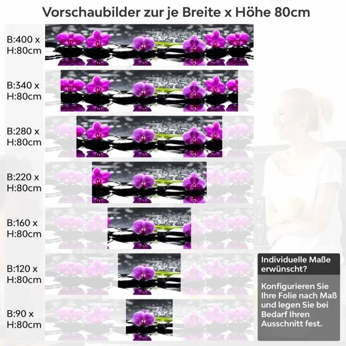 Küchenrückwand Folie SPA Orchideen Höhe 80cm
