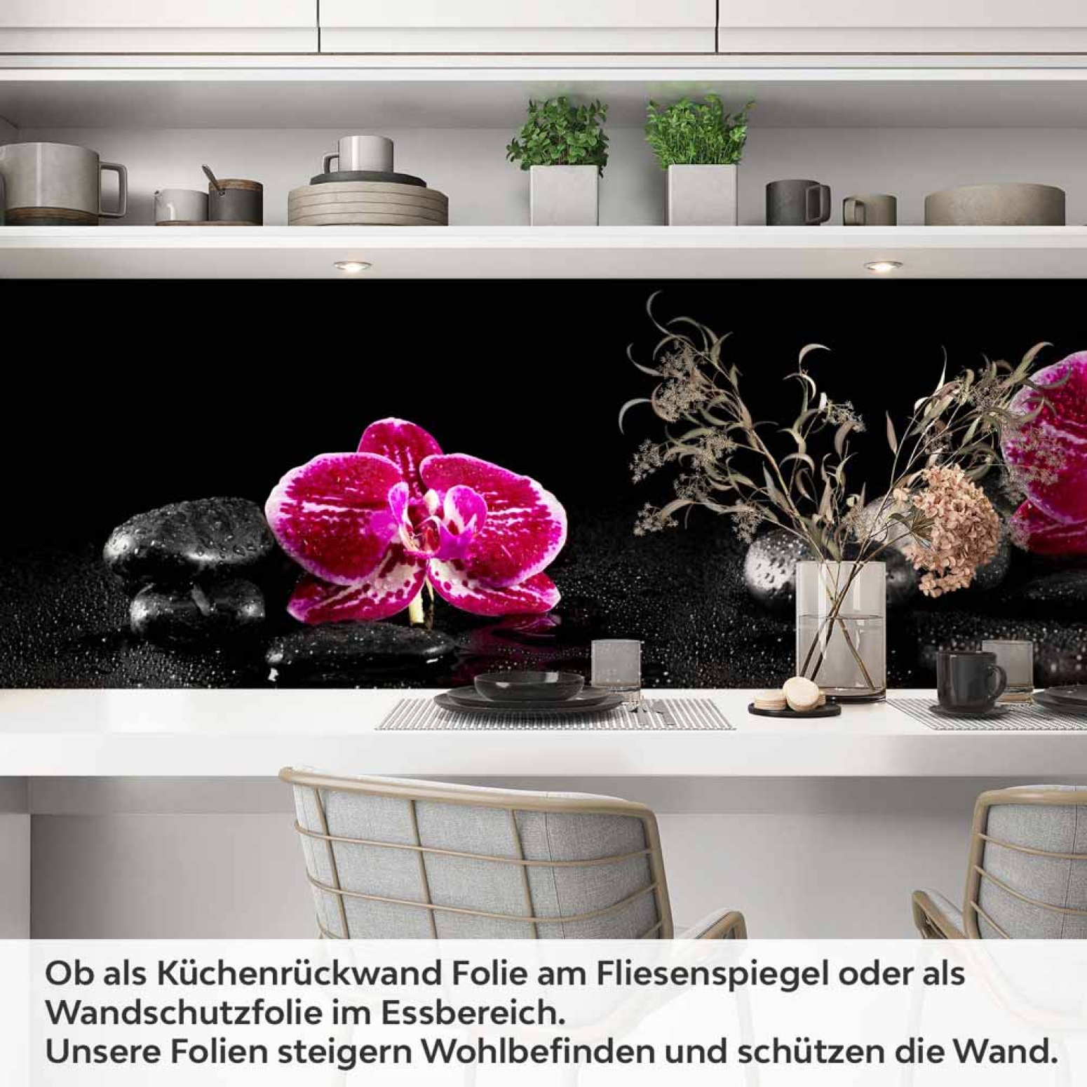 Küchenrückwand Folie pinke Orchideen Artikelbild 1