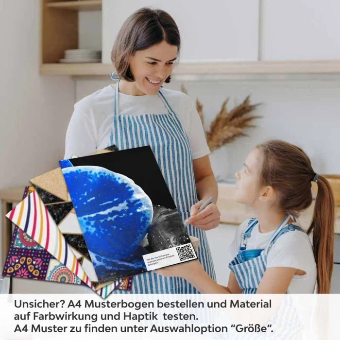 Küchenrückwand Folie blaue Orchideen A4 Muster