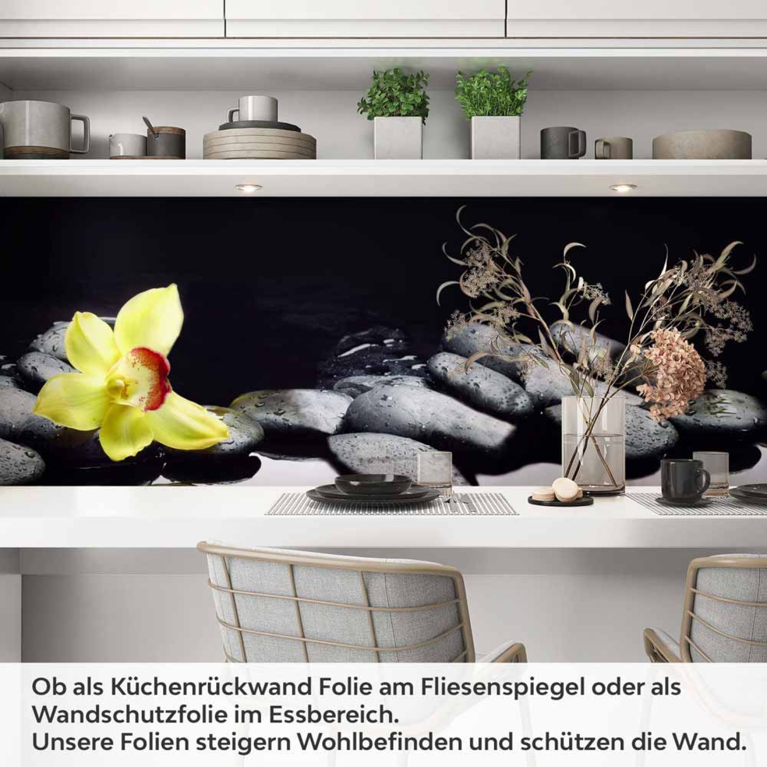 Küchenrückwand Folie gelbe Orchideen Artikelbild 1