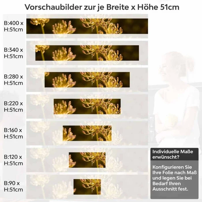 Küchenrückwand Folie Pflanze Höhe 51cm