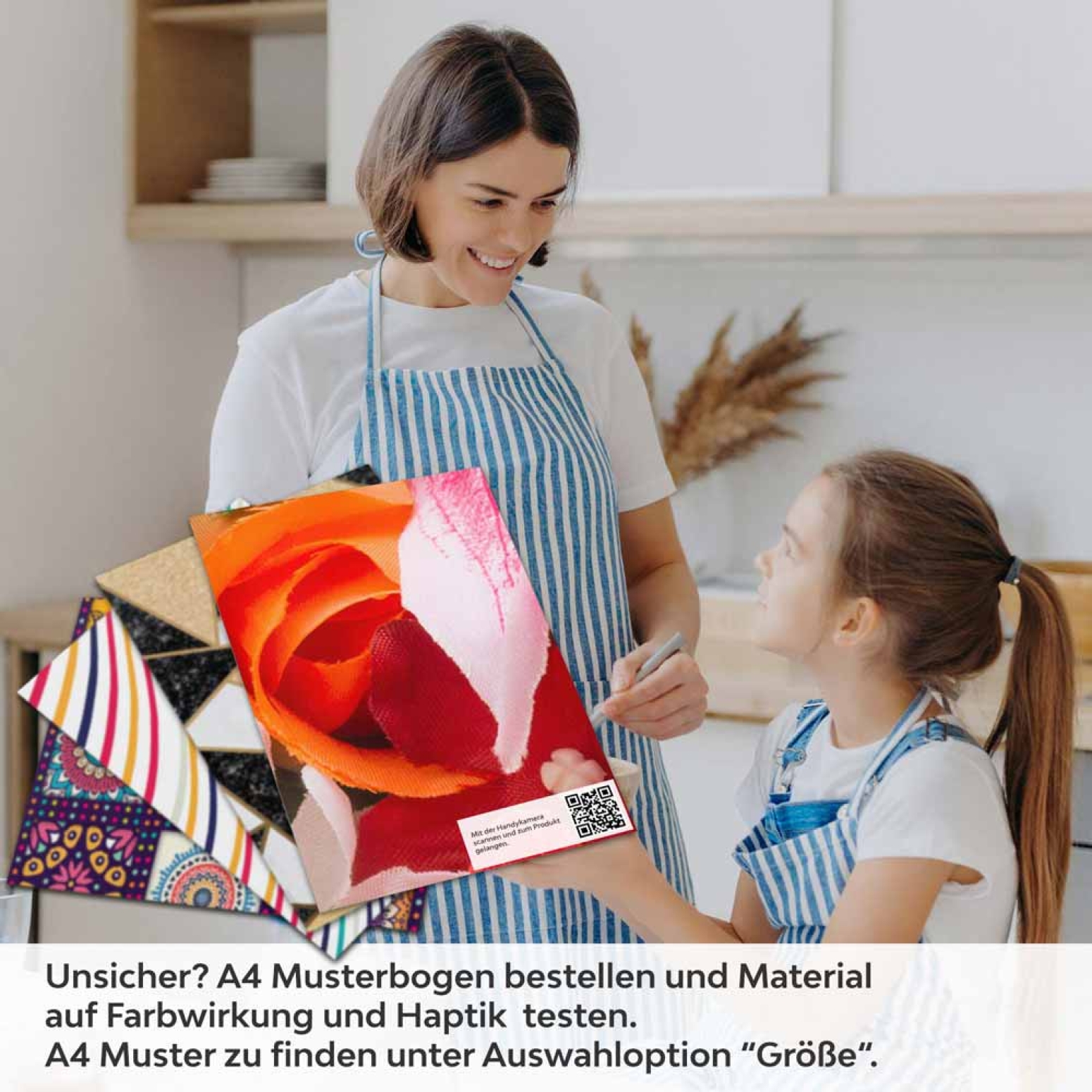 Küchenrückwand Folie farbenfrohe Blumen A4 Muster
