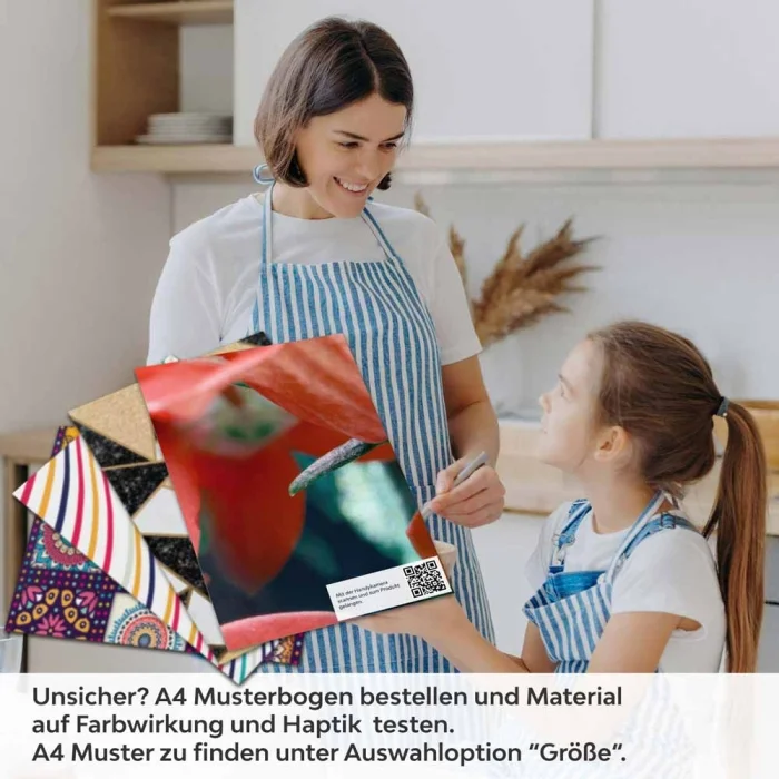 Küchenrückwand Folie rotes Blütenmeer A4 Muster