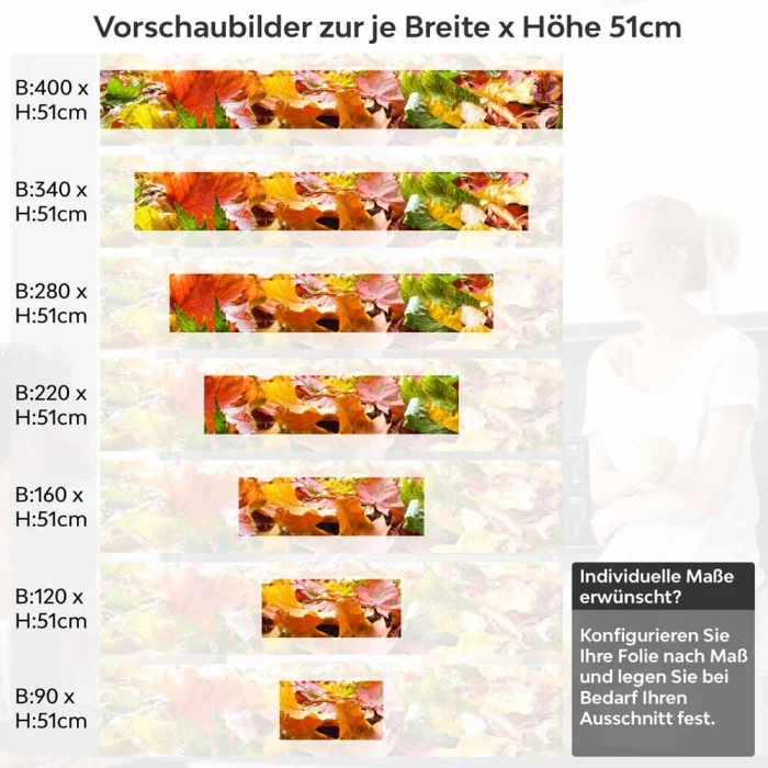 Küchenrückwand Folie Herbstblätter Höhe 51cm