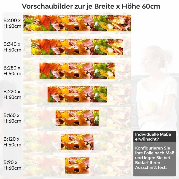 Küchenrückwand Folie Herbstblätter Höhe 60cm