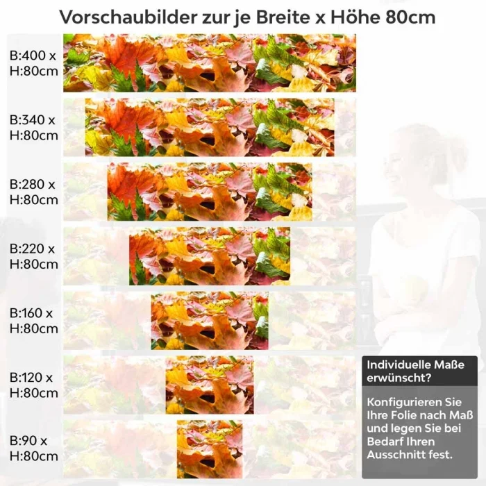 Küchenrückwand Folie Herbstblätter Höhe 80cm