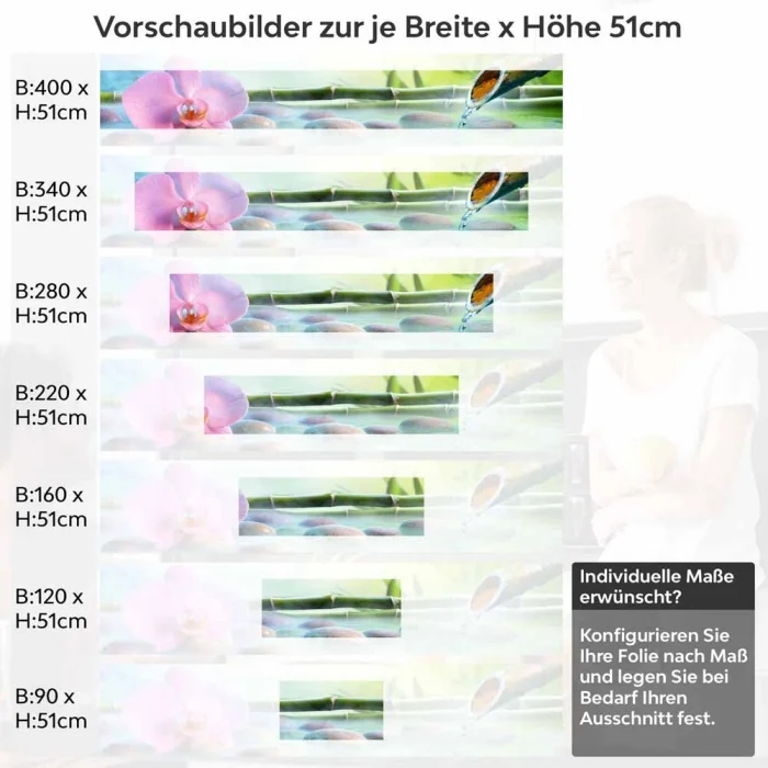 Küchenrückwand Folie Zen Garten Höhe 51cm