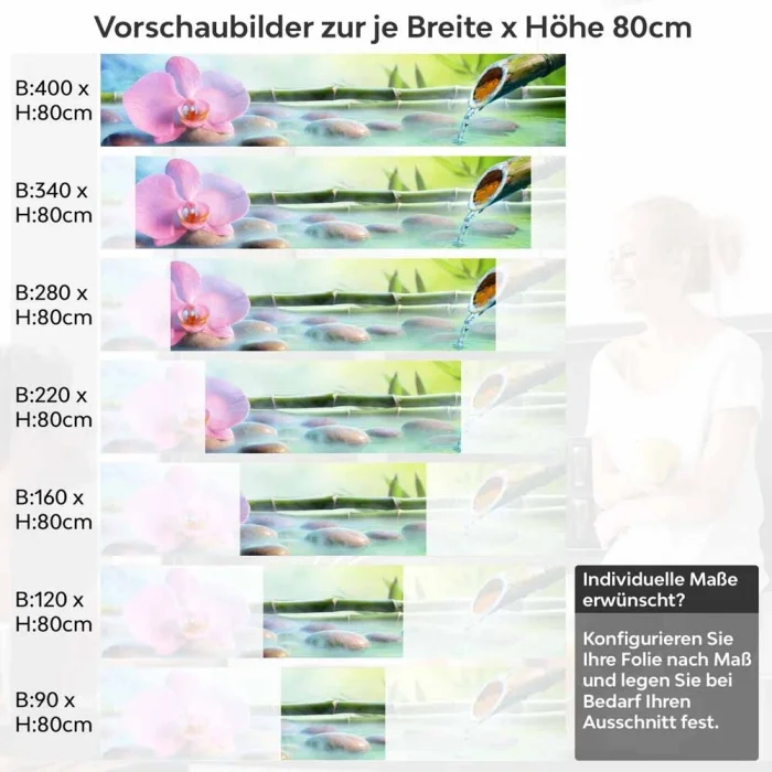 Küchenrückwand Folie Zen Garten Höhe 80cm