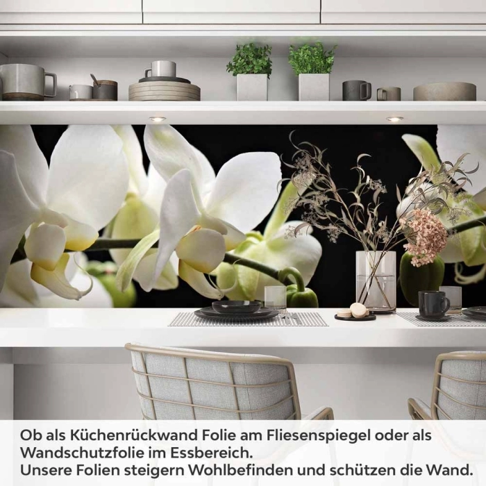 Küchenrückwand Folie weiße Orchideen - Zeitloser Stil für moderne Küchen Artikelbild 1