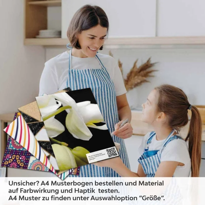 Küchenrückwand Folie weiße Orchideen - Modernes Design mit edlen Akzenten A4 Muster