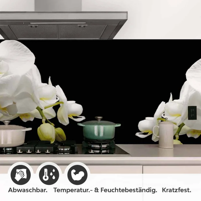 Küchenrückwand Folie weiße Orchideen - Modernes Design mit edlen Akzenten Detailbild 1