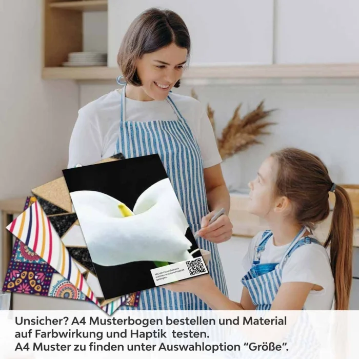 Küchenrückwand Folie weiße Calla-Lilien A4 Muster