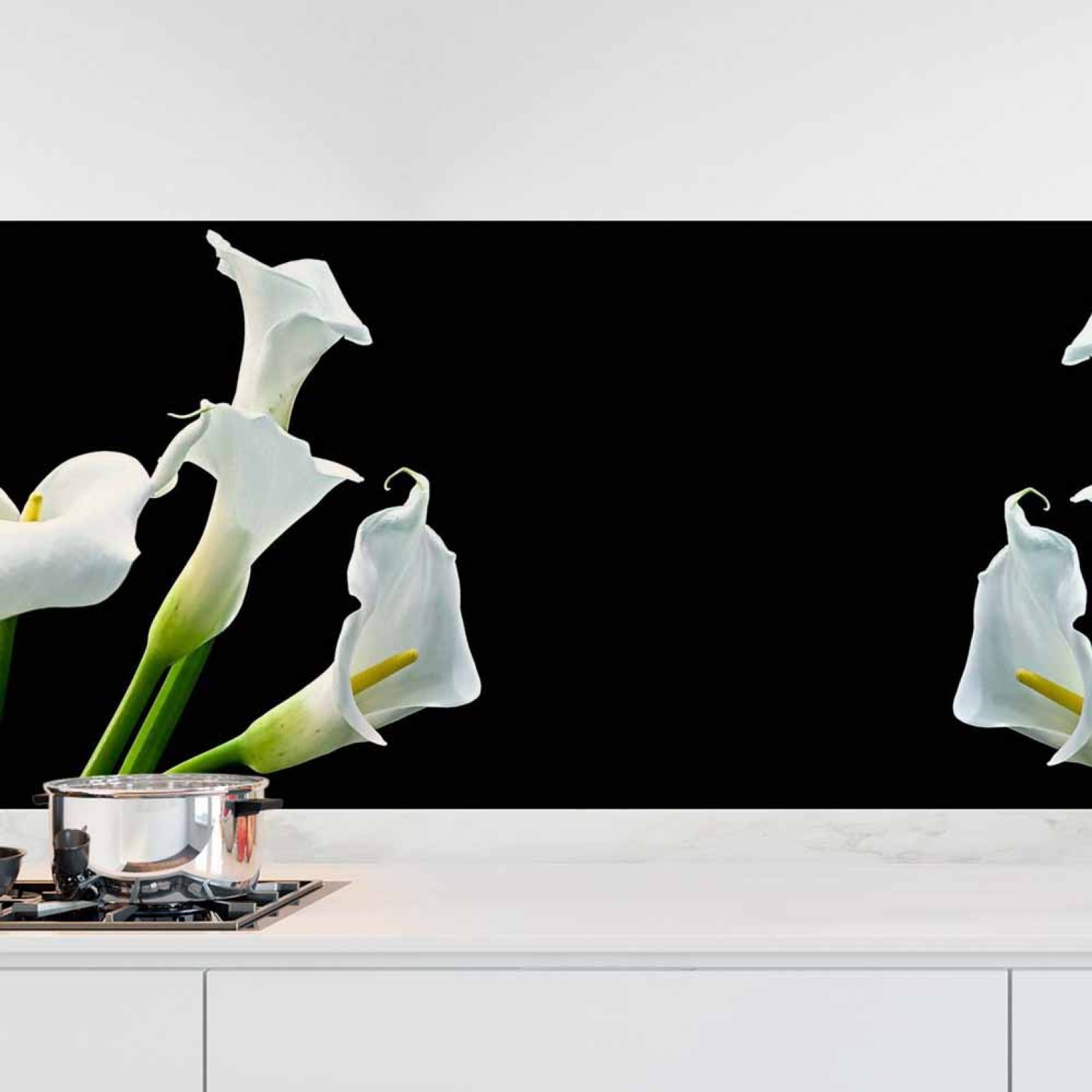 Küchenrückwand Folie weiße Calla-Lilien