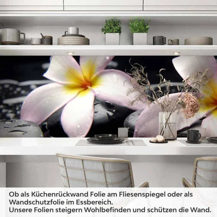 Küchenrückwand Folie Plumeria-Blüten Artikelbild 1