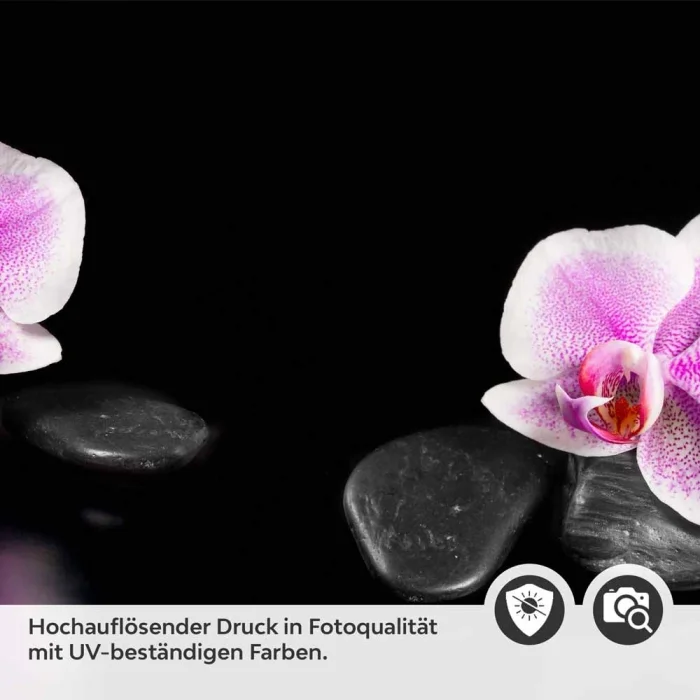 Küchenrückwand Folie Orchideenblüten in zartem Rosa-Violett Detailbild 2