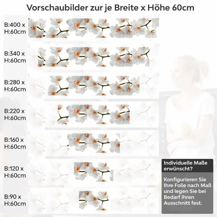 Küchenrückwand Folie Weiße Orchideen – Harmonie für Ihre Küche Höhe 60cm