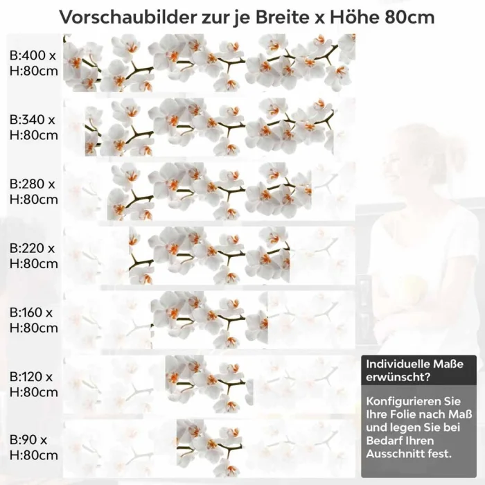 Küchenrückwand Folie Weiße Orchideen – Harmonie für Ihre Küche Höhe 80cm
