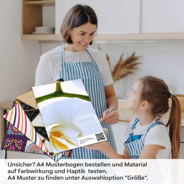 Küchenrückwand Folie Weiße Blüten – Perfekt für moderne Küchen A4 Muster
