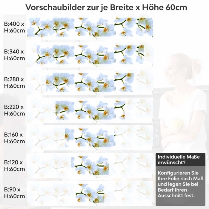 Küchenrückwand Folie Weiße Blüten – Perfekt für moderne Küchen Höhe 60cm